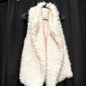 Fuzzy white vest